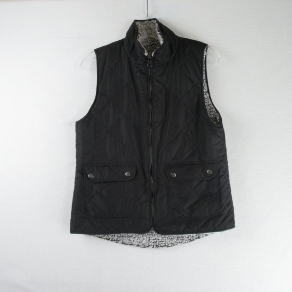 Harper Heritage Reversible Sherpa Lined Vest Size S Gray Zippered - Picture 2 of 10